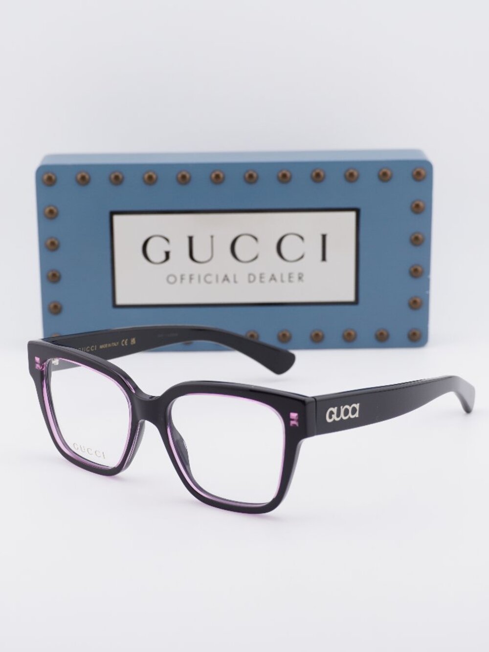 Gucci GG1791O 003 Square Eyeglasses - Black/Pink 51mm